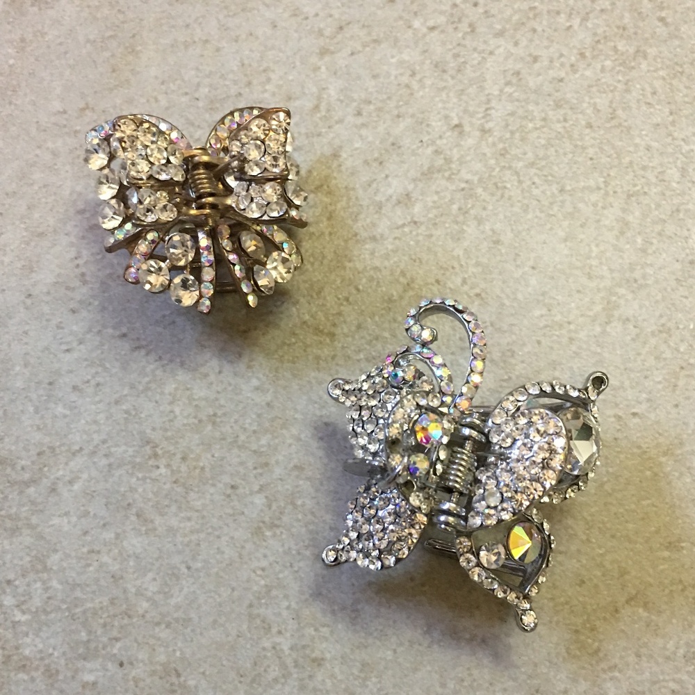 Special Occasion/Prom Butterfly Bling Hair Clips